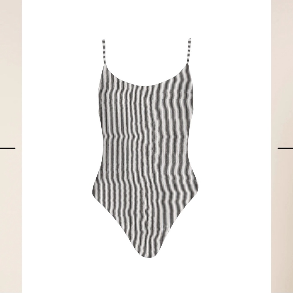 Zonarch Black and white stripes one piece bathing suit NWT SIZE XL